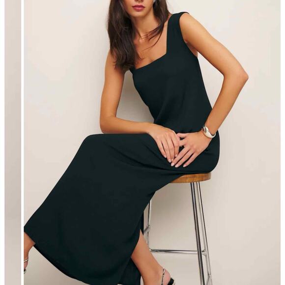 Reformation Vea Maxi Dress Palo Black Size US 10 Minimalist - Picture 9 of 11